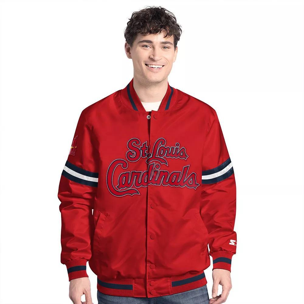 Mens Starter St. Louis Cardinals Scout Full-Snap Varsity Jacket Product Image