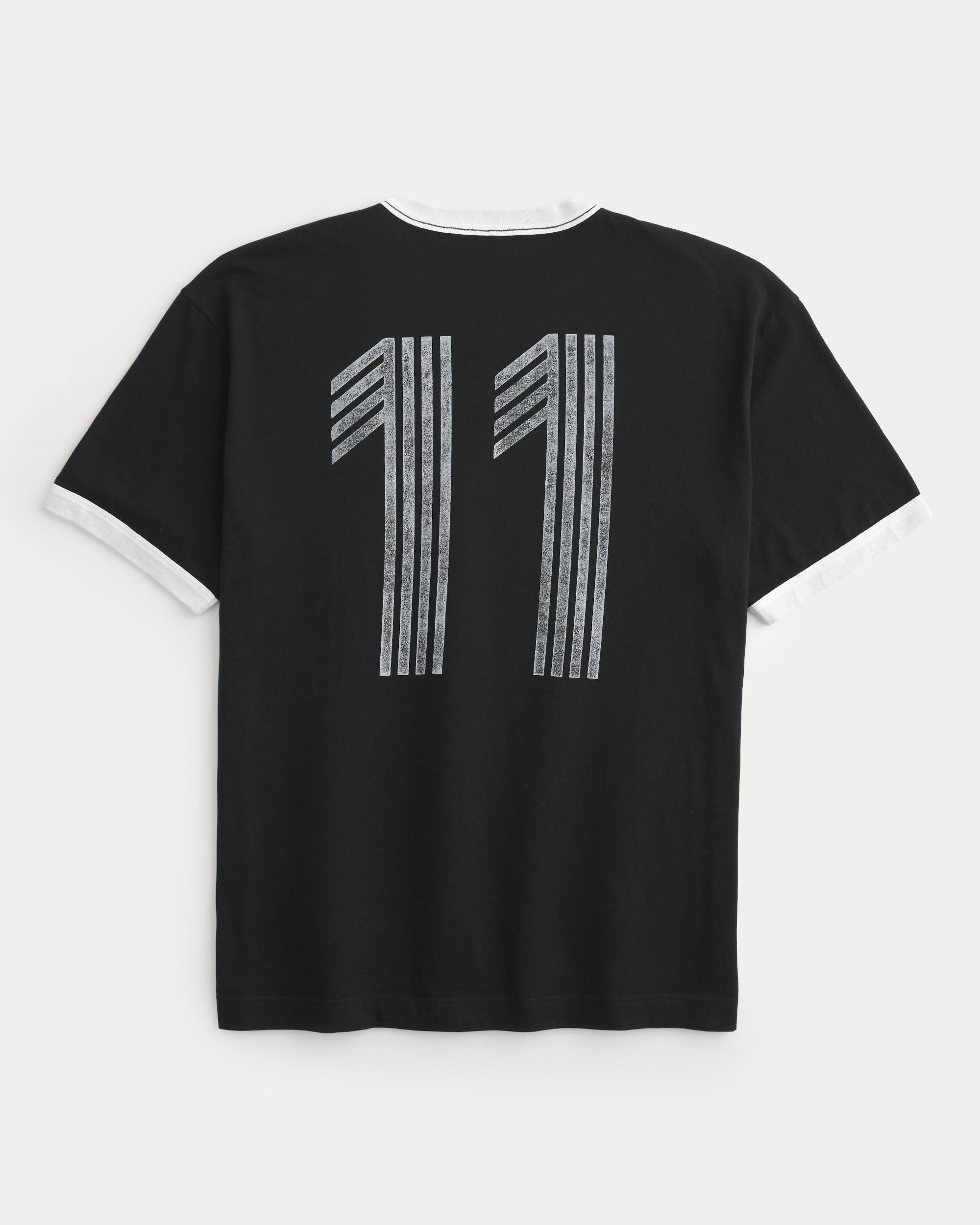 Boxy Varsity Graphic Ringer T-Shirt Product Image