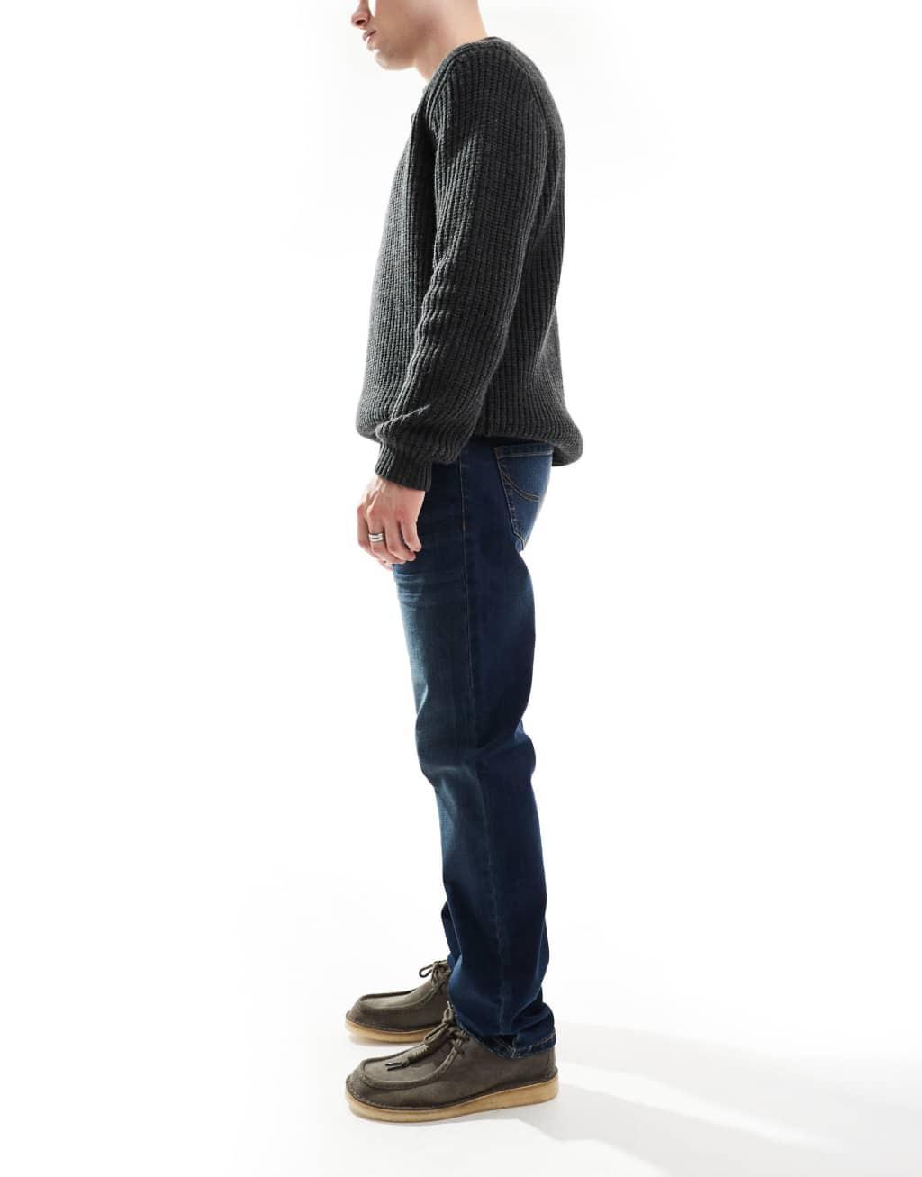Threadbare straight fit jeans in mid wash blue Product Image