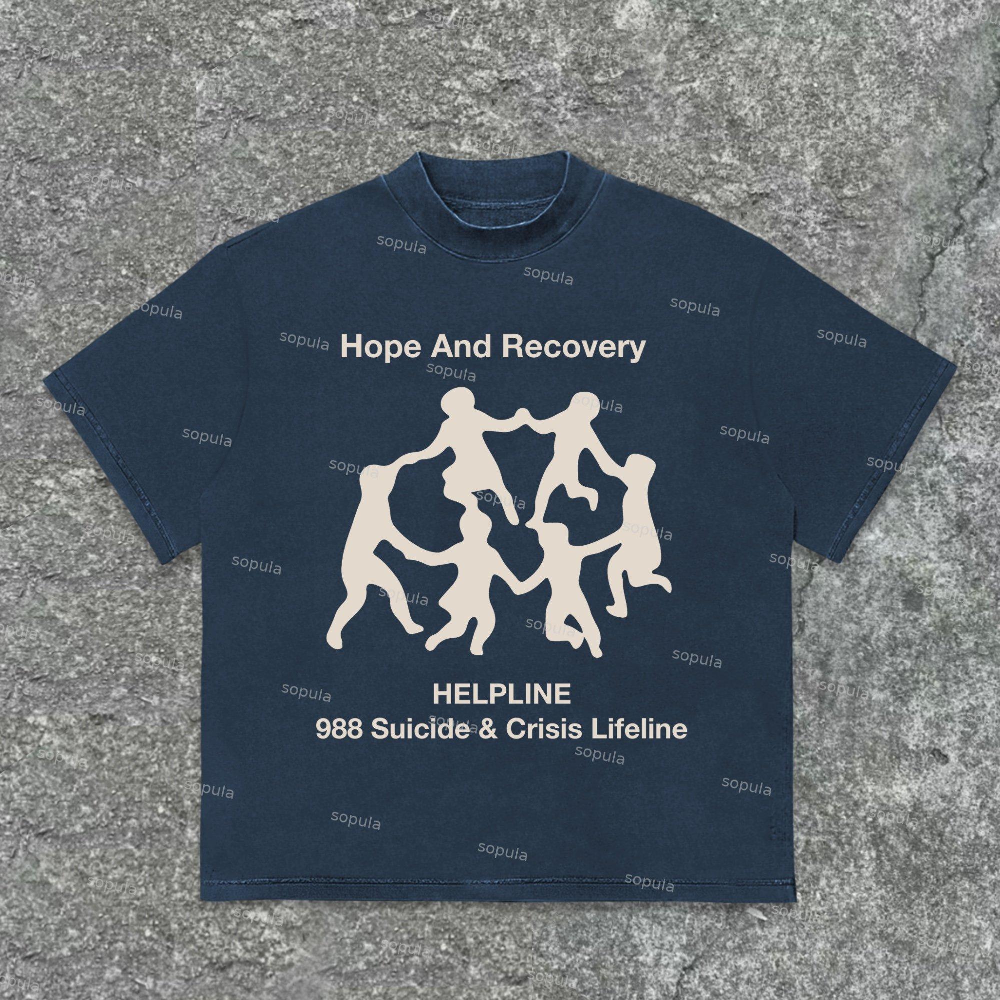 Sopula Prevention Of Suicidal Consciousness Hope And Recovery Graphics Cotton T-Shirt Product Image