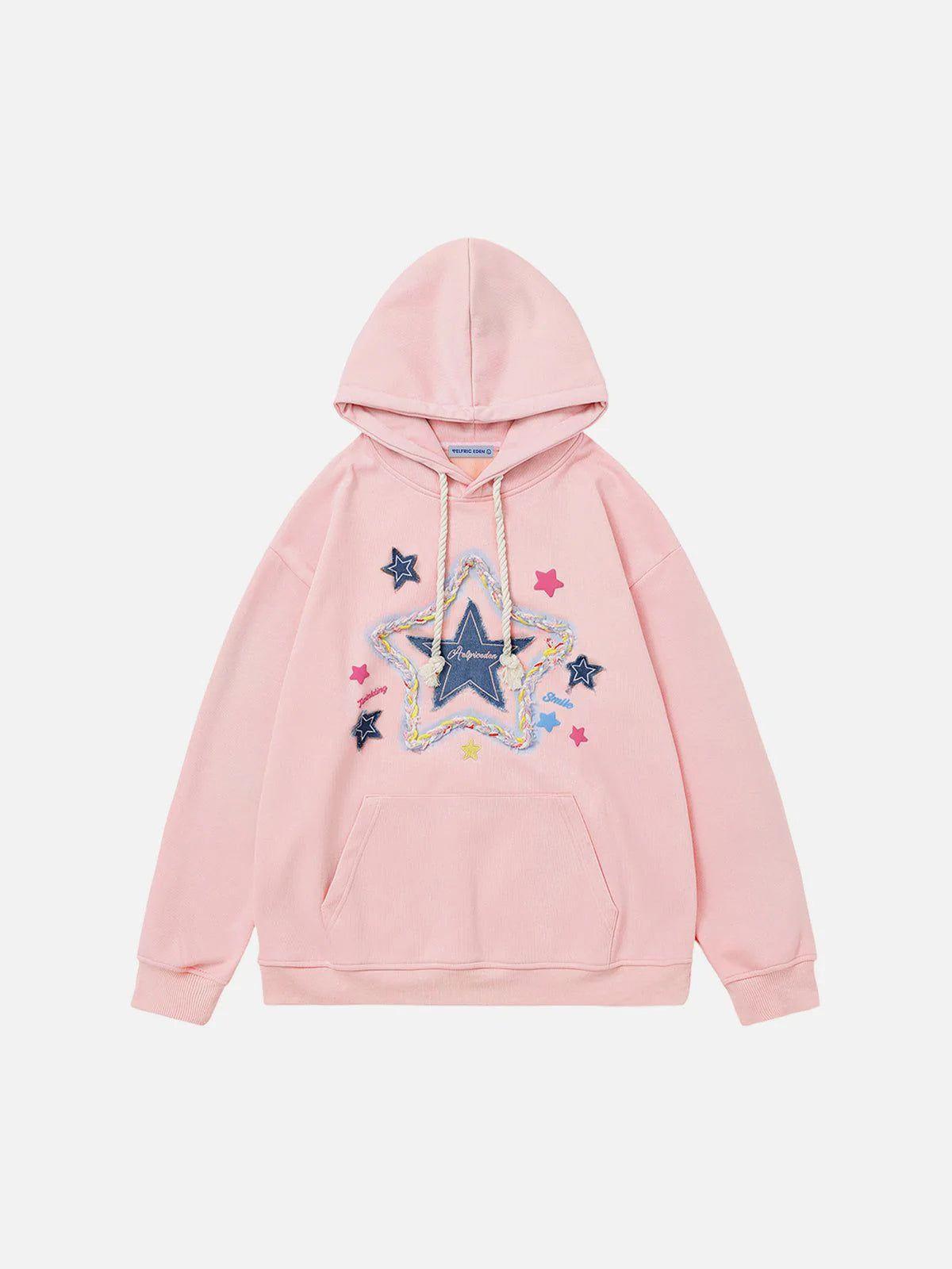 Aelfric Eden Denim Star Applique Hoodie Product Image