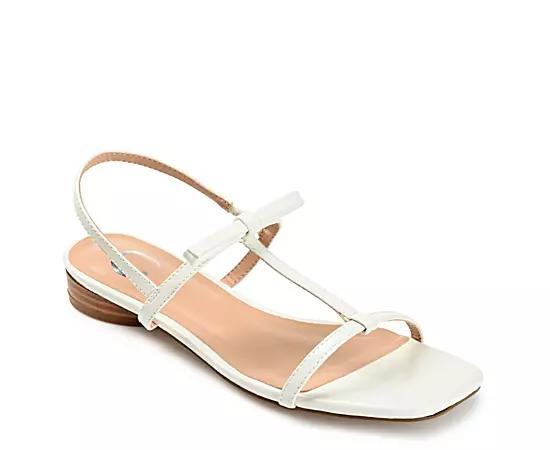 Journee Zaidda Women's T-Strap Sandals, Size: 12, White Product Image