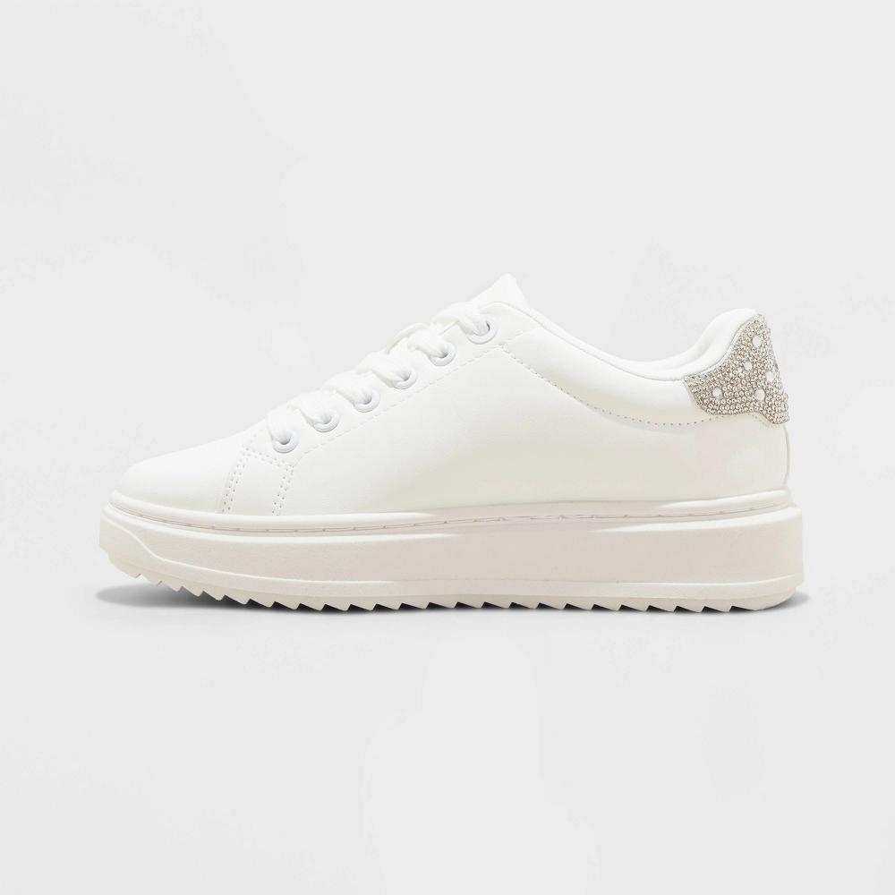 Women's Peggy Rhinestone Fashion Sneakers - A New Day™ Product Image
