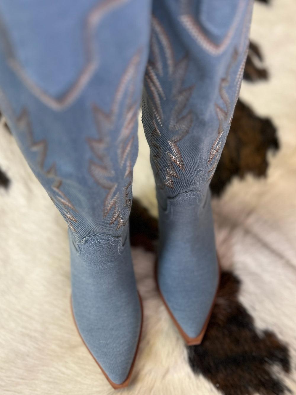 Miim Indigo Denim Boots Product Image