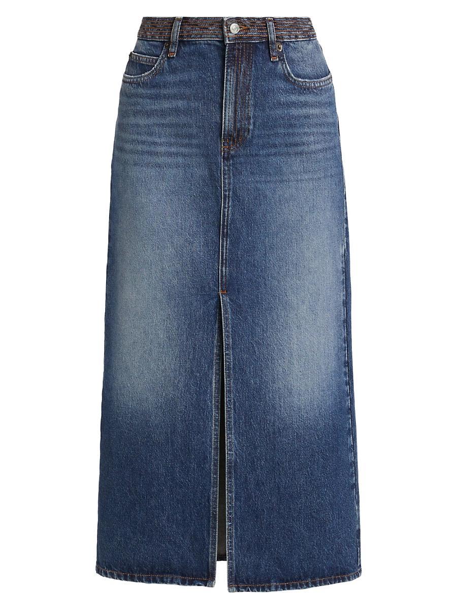 Womens Math Denim Midi-Skirt Product Image