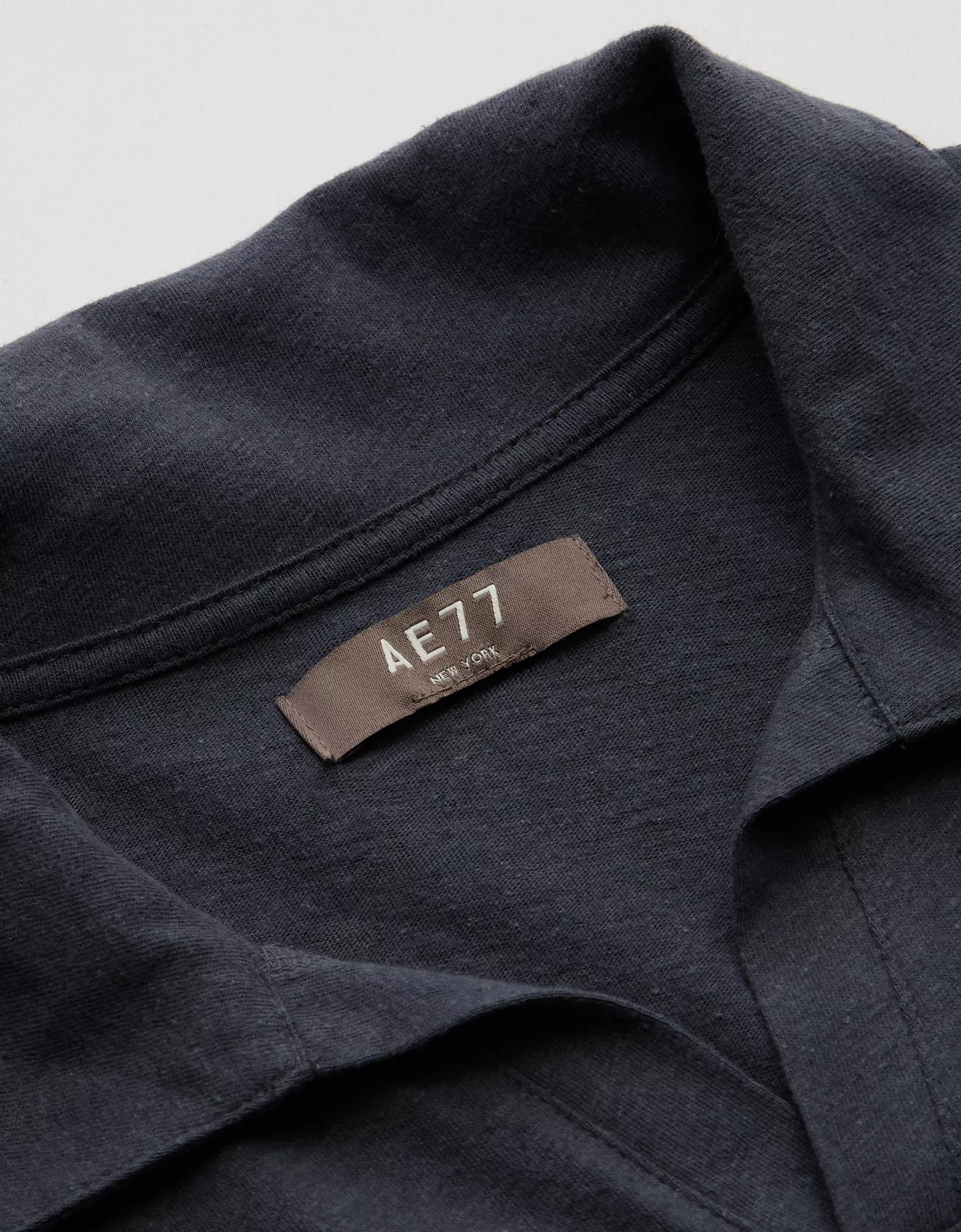 AE77 Premium Linen-Blend Polo Shirt Product Image