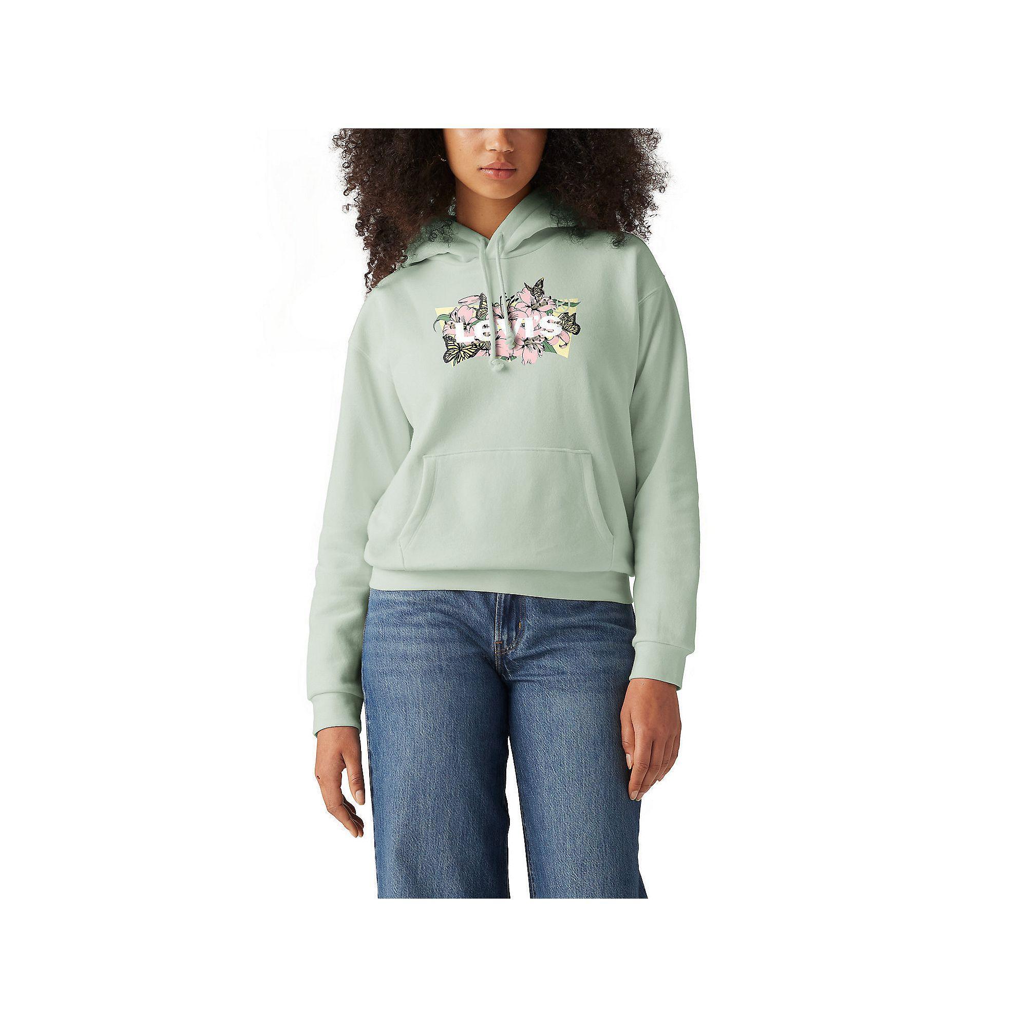 Women's Levi's® Standard Hoodie, Size: Large, Lillies Butterflies Product Image