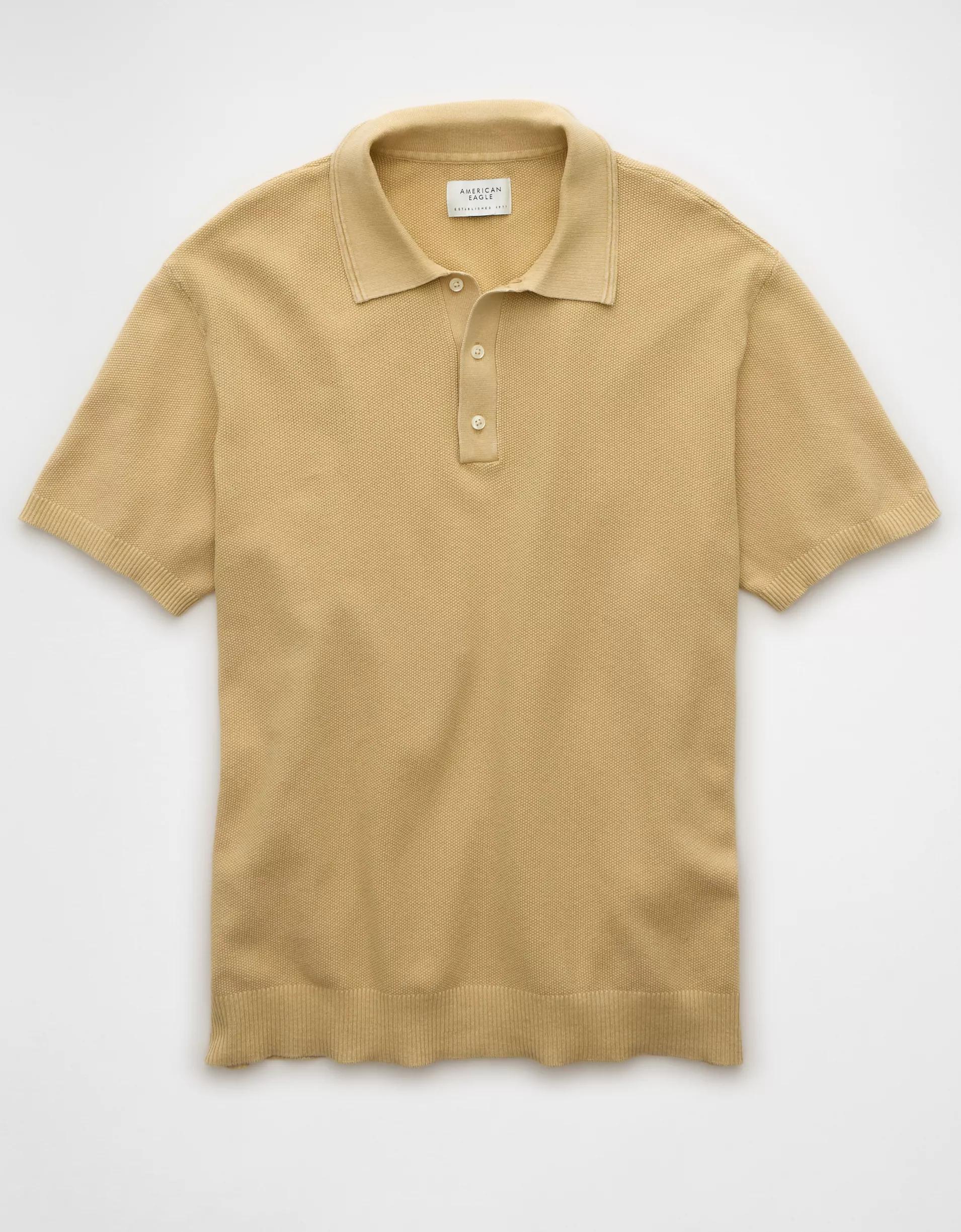 AE Weekend Washed Sweater Polo Shirt Product Image