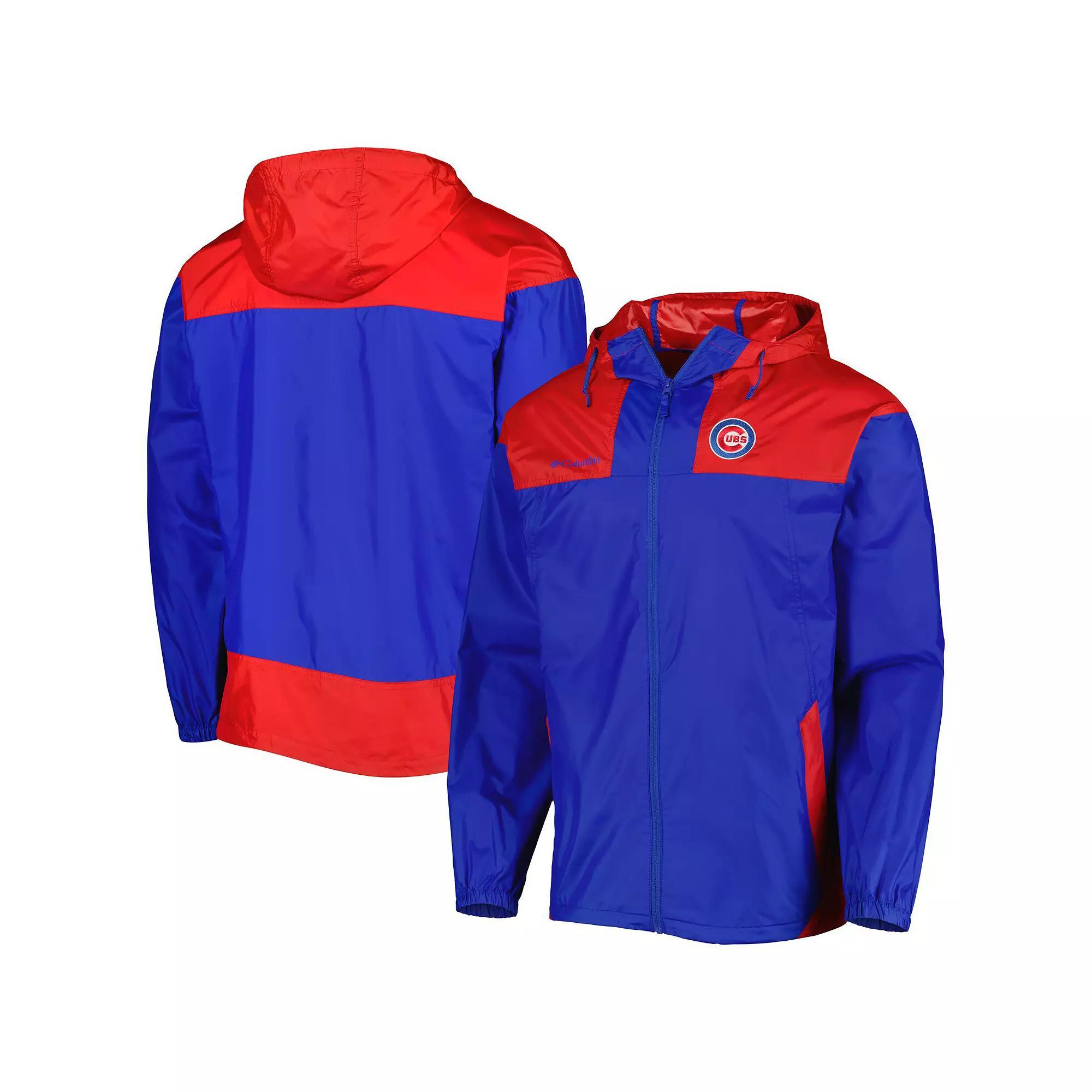 Men's Columbia Royal/Red Chicago Cubs Omni-Shade Flash Forward Challenger Full-Zip Windbreaker Jacket, Size: Small, Blue Product Image