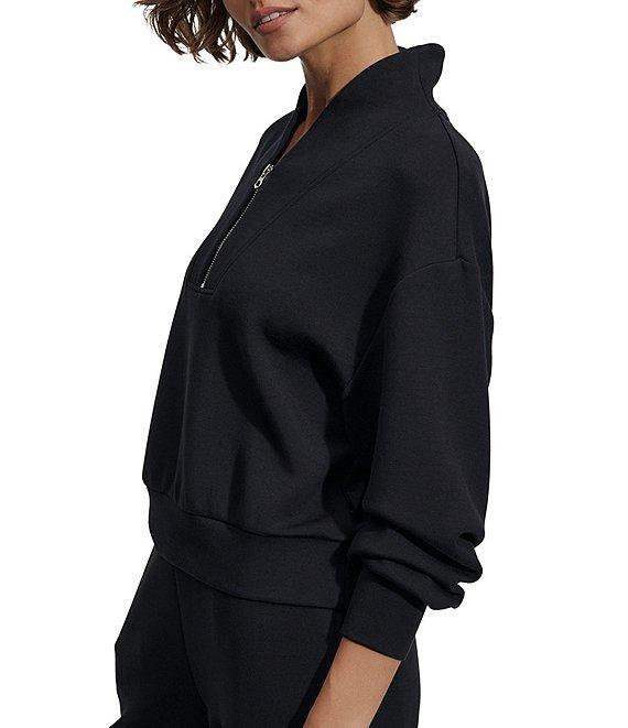 Varley Davidson DoubleSoft® Stand Collar V-Neck Quater Zip Long Sleeve Sweat Jacket Product Image