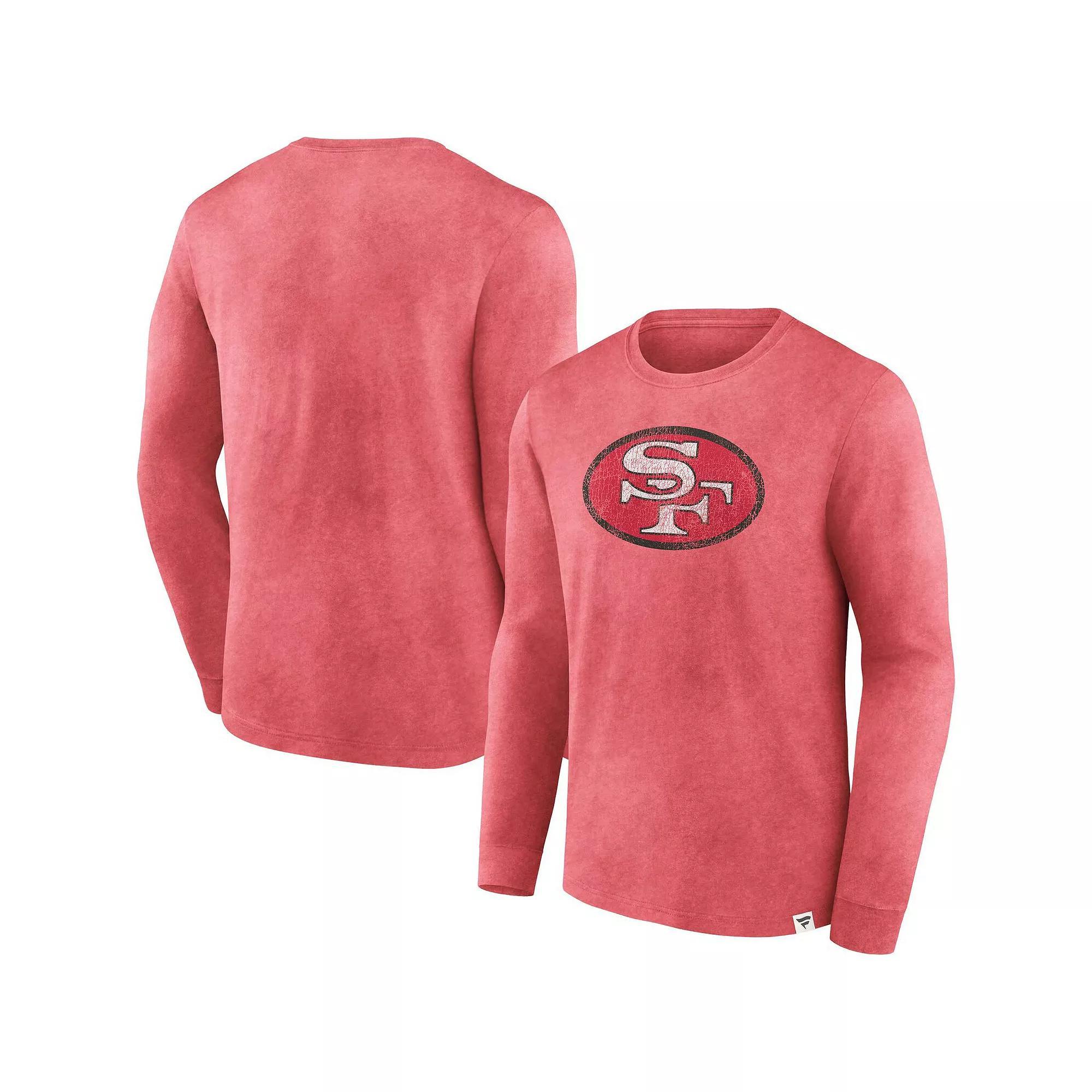 Men's Fanatics Branded  Scarlet San Francisco 49ers Washed Primary Long Sleeve T-Shirt, Size: Medium, Red Product Image