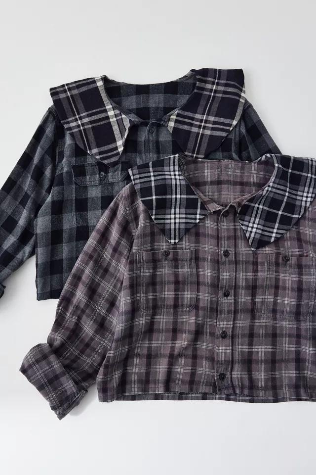 Urban Renewal Remade Peter Pan Collar Flannel Shirt Womens at Urban Outfitters Product Image