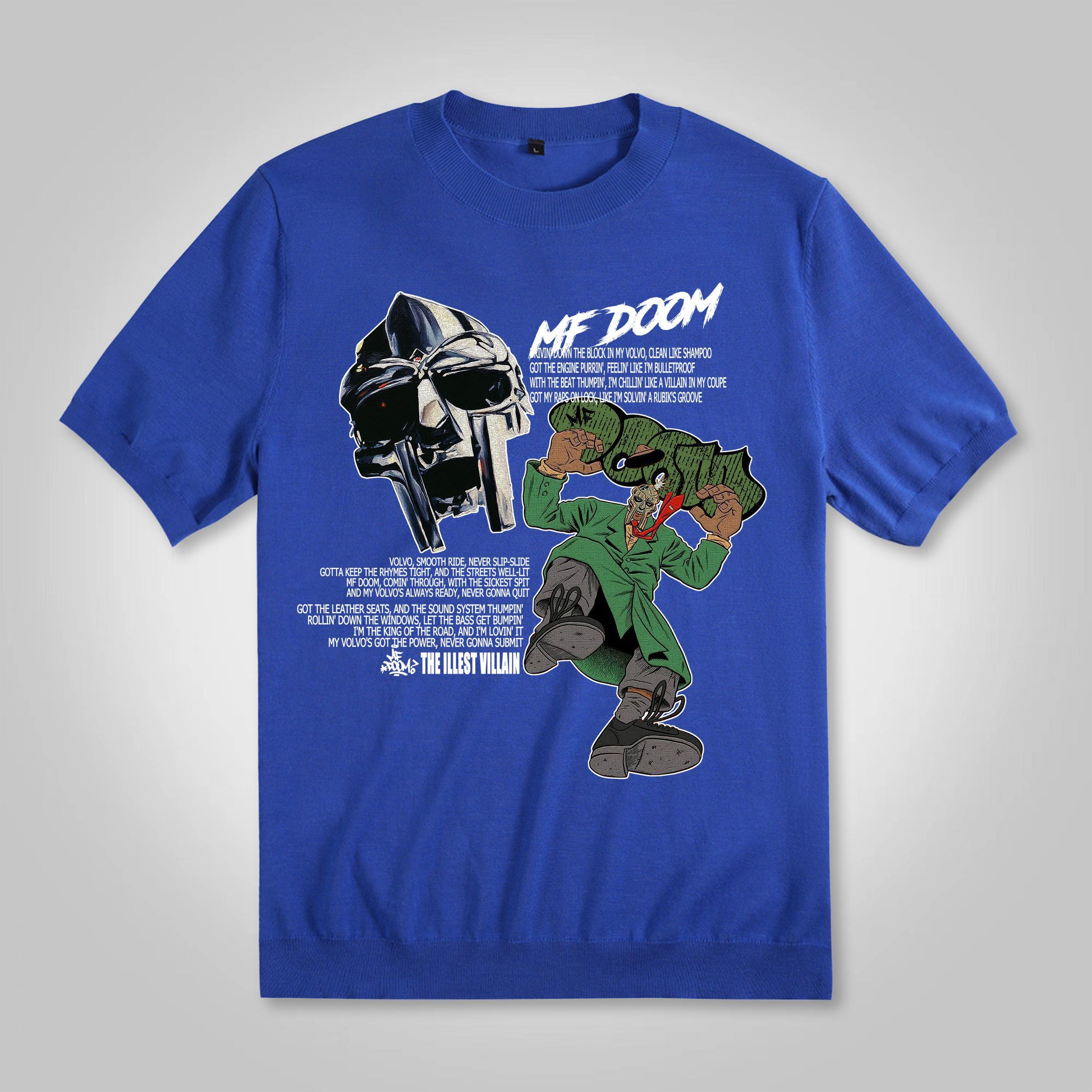 Sopula Vintage The Illest Villain Mf Doom Graphic Print Cotton Knitted T-Shirt Product Image