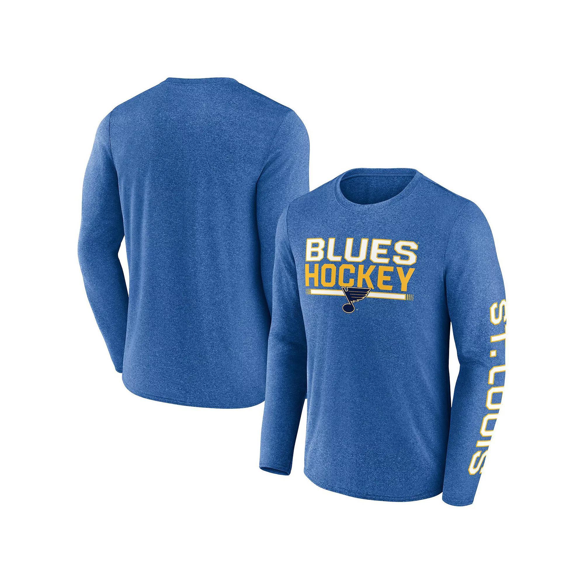 Men's Fanatics Heather Blue St. Louis Blues Sweep Iconic Synthetic Long Sleeve T-Shirt, Size: Medium, Team Product Image