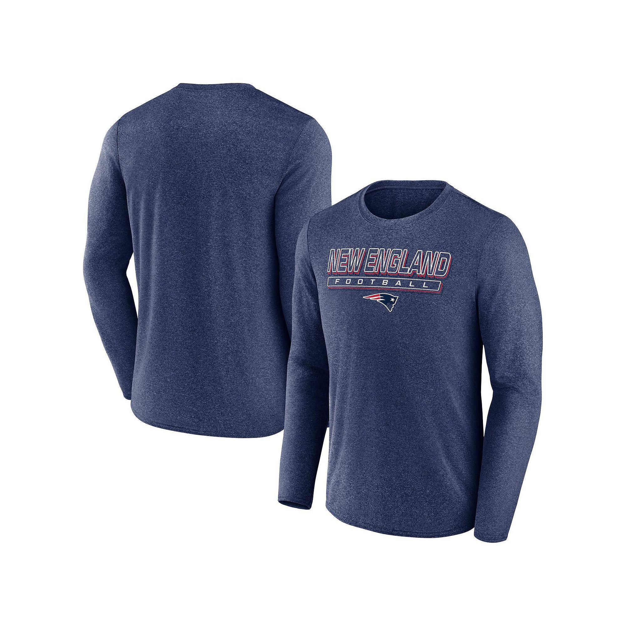 Mens Fanatics Heather New England Patriots Fundamentals Long Sleeve T-Shirt Blue Product Image