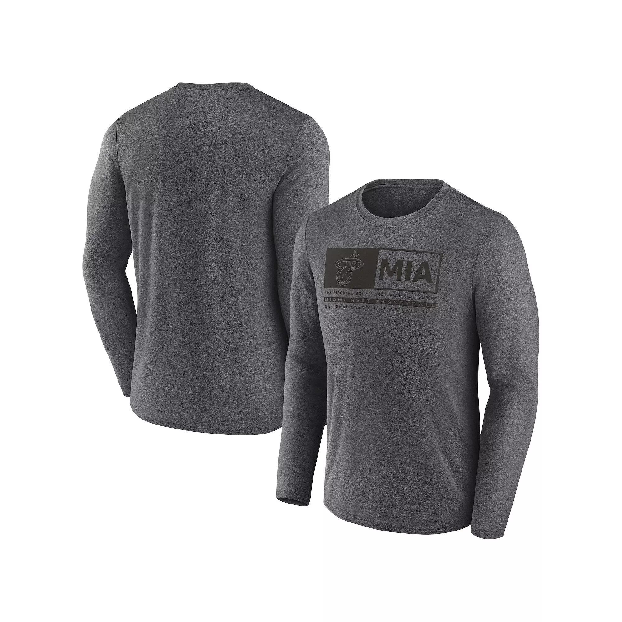 Men's Fanatics Branded Heather Charcoal Miami Heat Three-Point Play T-Shirt, Size: 3XL Product Image