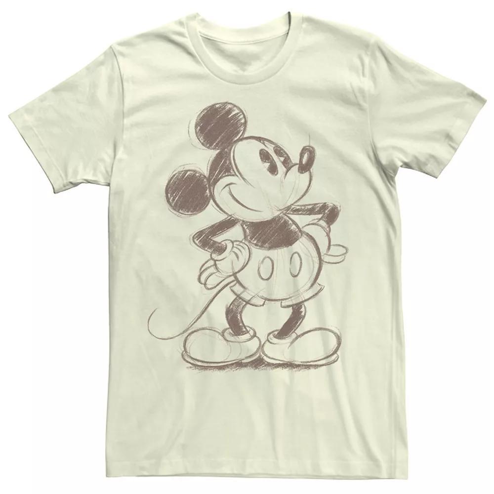 Disney's Mickey Mouse Men's Pencil Sketch Original Graphic Tee, Size: XS, Med Grey Product Image