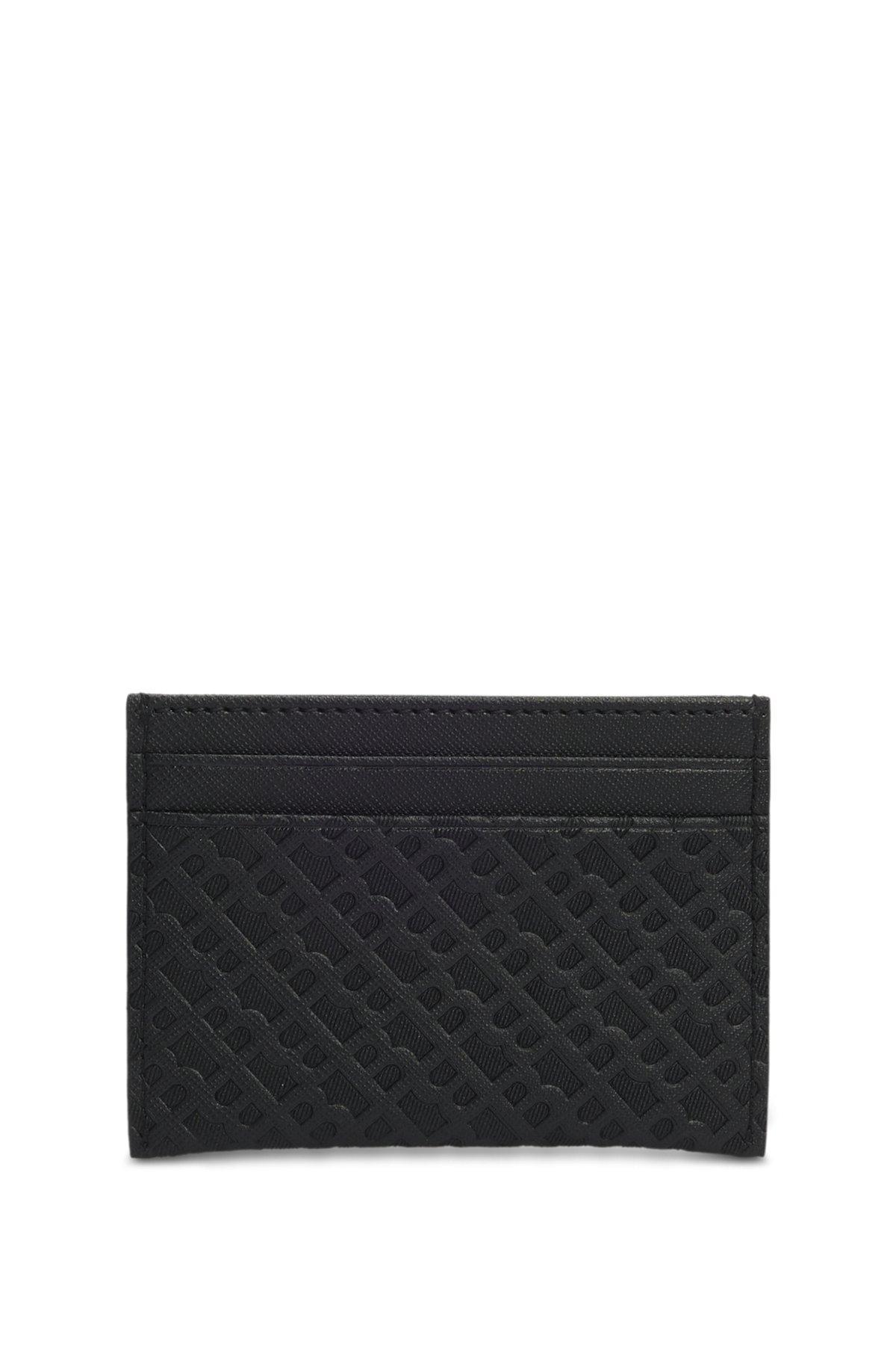 BOSS - Card holder with monogram structure - Black Product Image