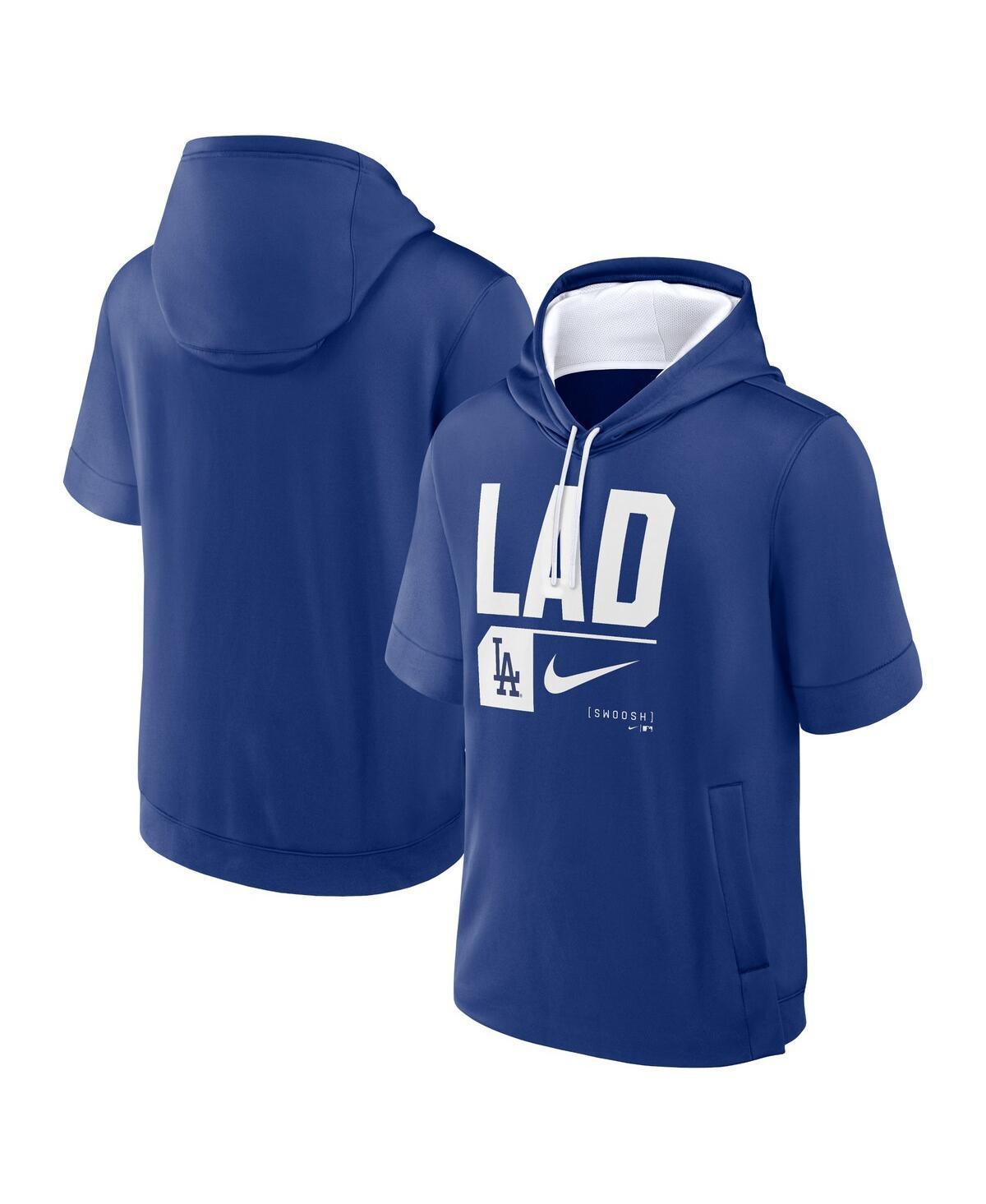 Men's Nike Royal Los Angeles Dodgers Tri Code Lockup Short Sleeve Pullover Hoodie, Size: Large, Blue Product Image