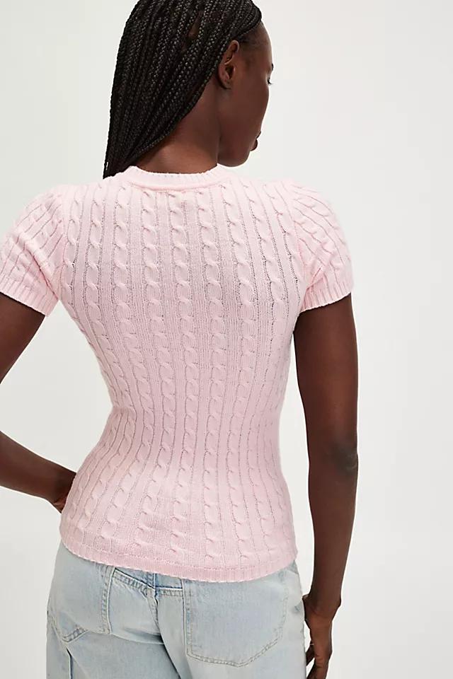 Frankies Bikinis Mulholland Cable Knit Tee Product Image