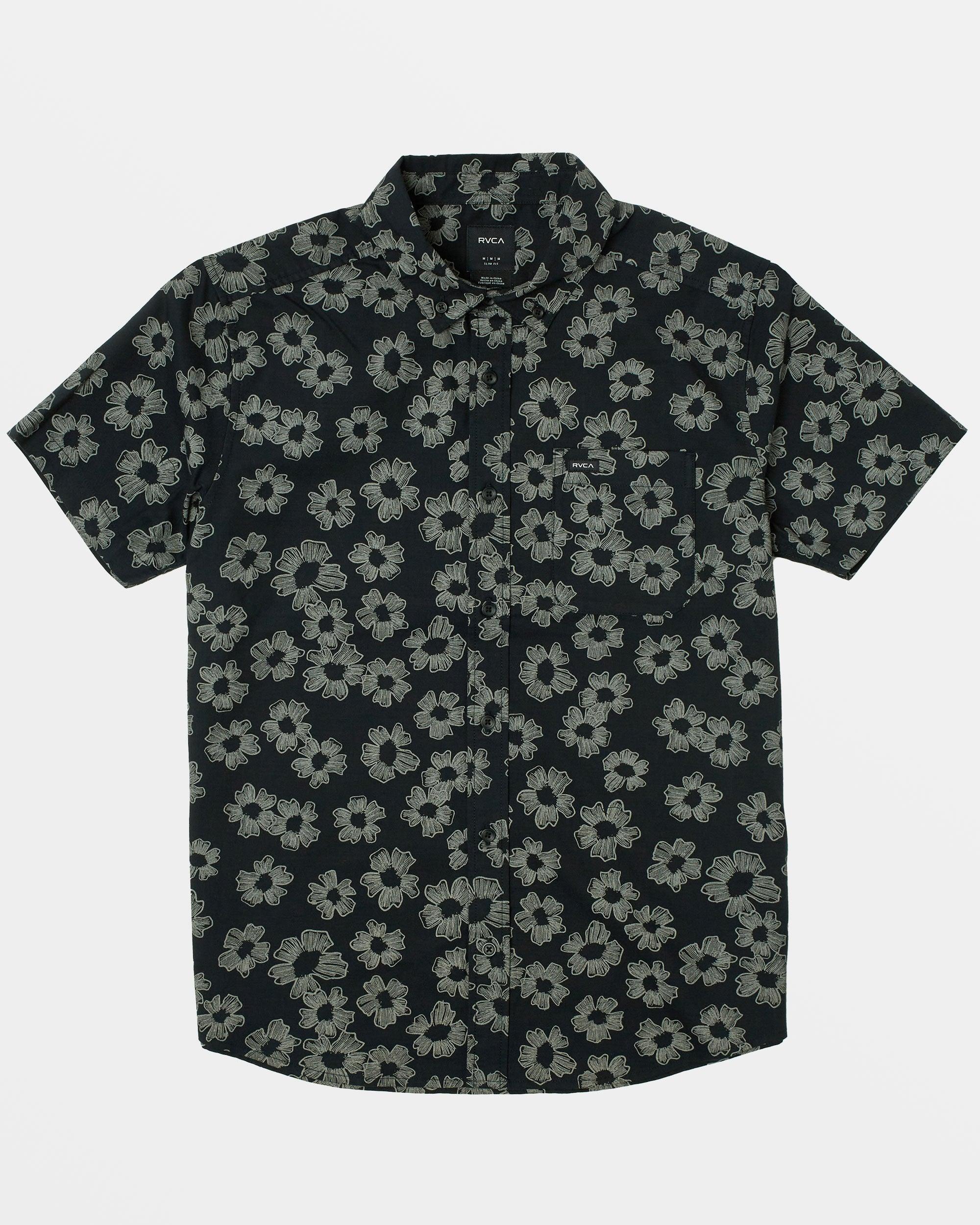 That'll Do Print Short Sleeve Shirt - Rvca Black Floral Product Image