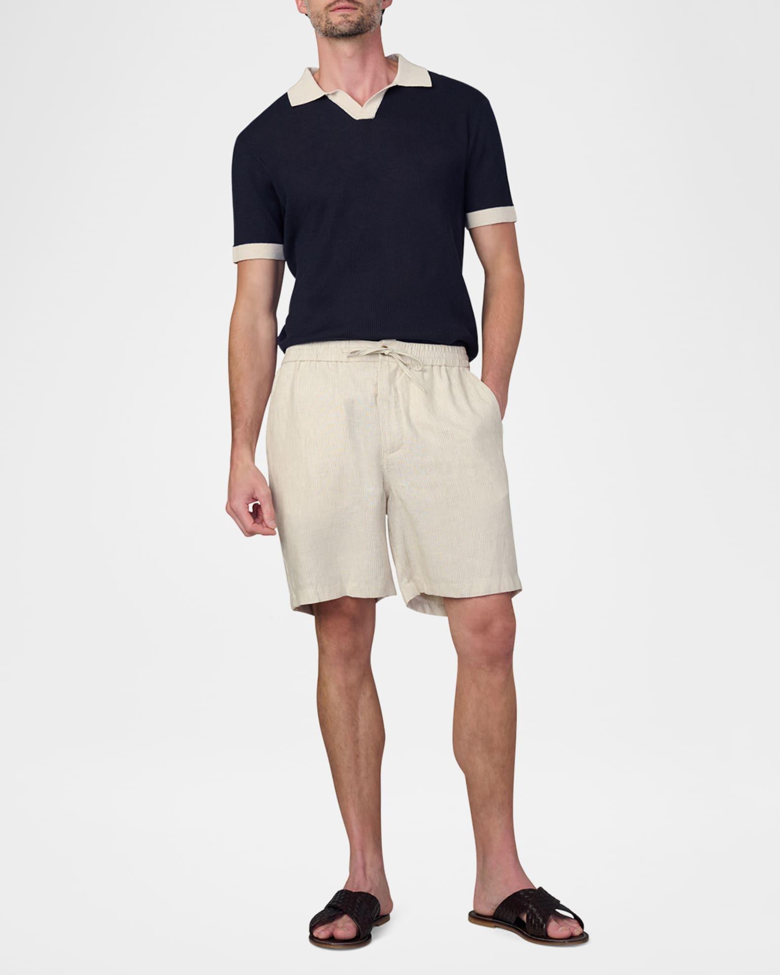 Men's Clarkson Micro-Stripe Linen Drawstring Shorts Product Image