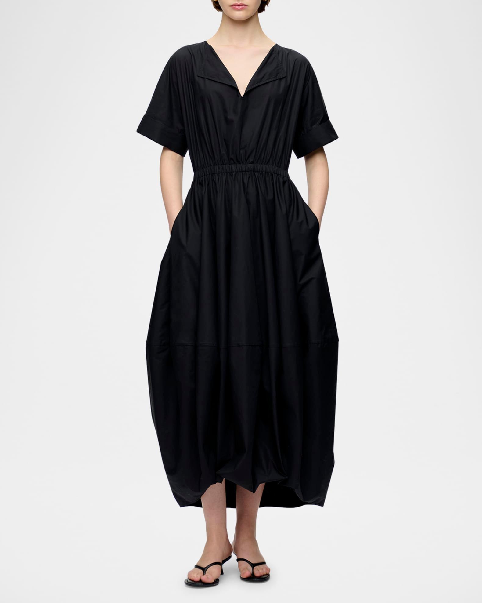Beatrice Ruched Cotton Midi Dress Product Image