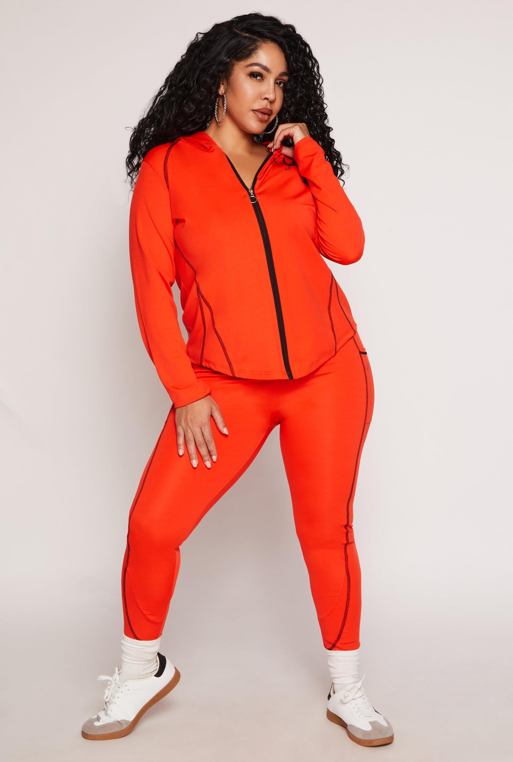 Womens Plus Size Decorative Stitch Pocket Leggings Product Image