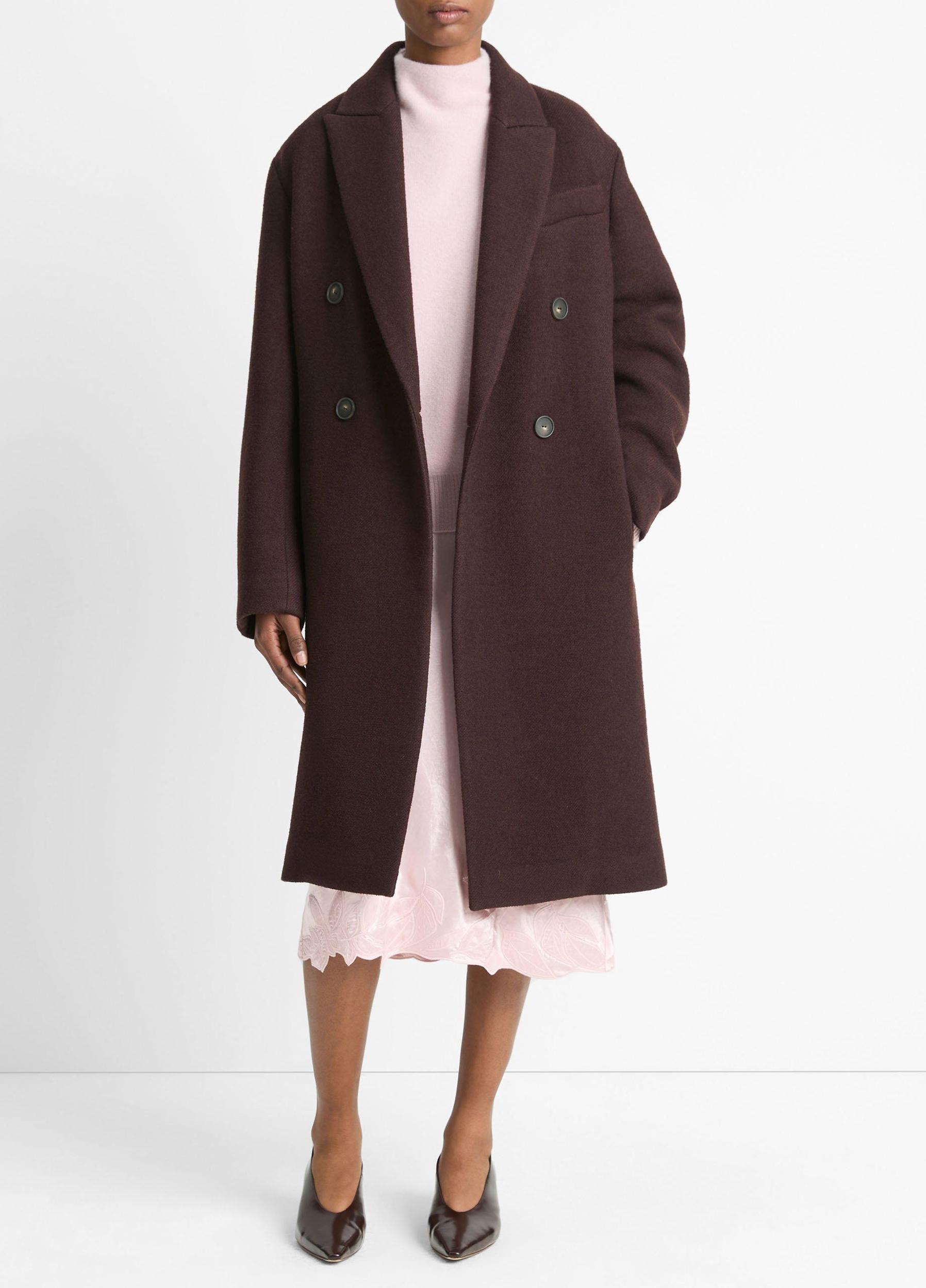 Textured Wool-Blend Double-Breasted Coat Product Image