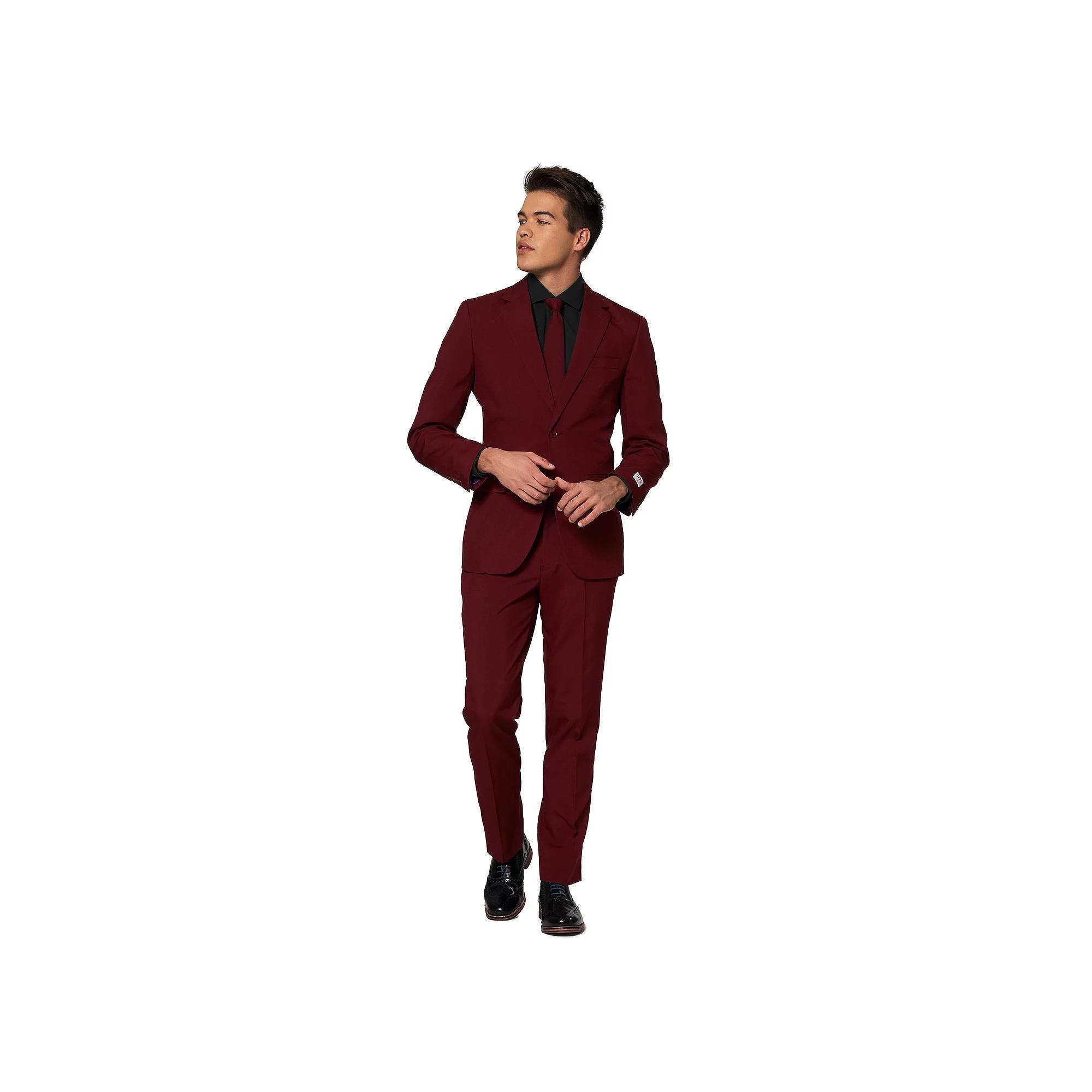Men's OppoSuits Slim-Fit Solid Suit & Tie Set, Size: 40 - Regular, Red Product Image