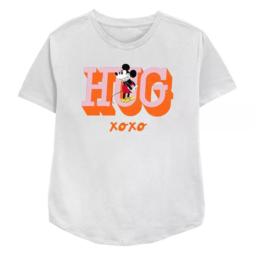 Disney's Mickey Mouse Hug XOXO Women's Relaxed Fit Graphic Tee, Size: XL, White Product Image