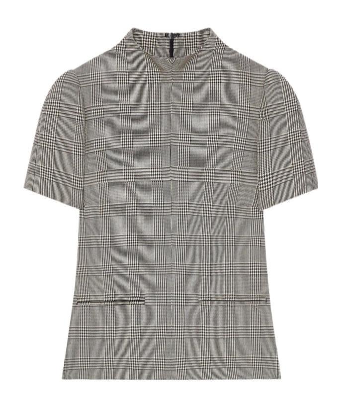 COURRÈGES Prince Of Wales-pattern T-shirt In Sand / Mud Brown Product Image