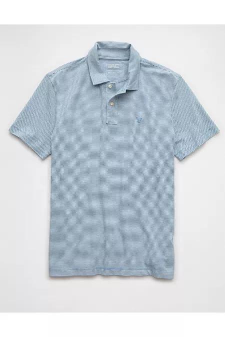 AE 24/7 Club Logo Striped Polo Shirt Men's Product Image