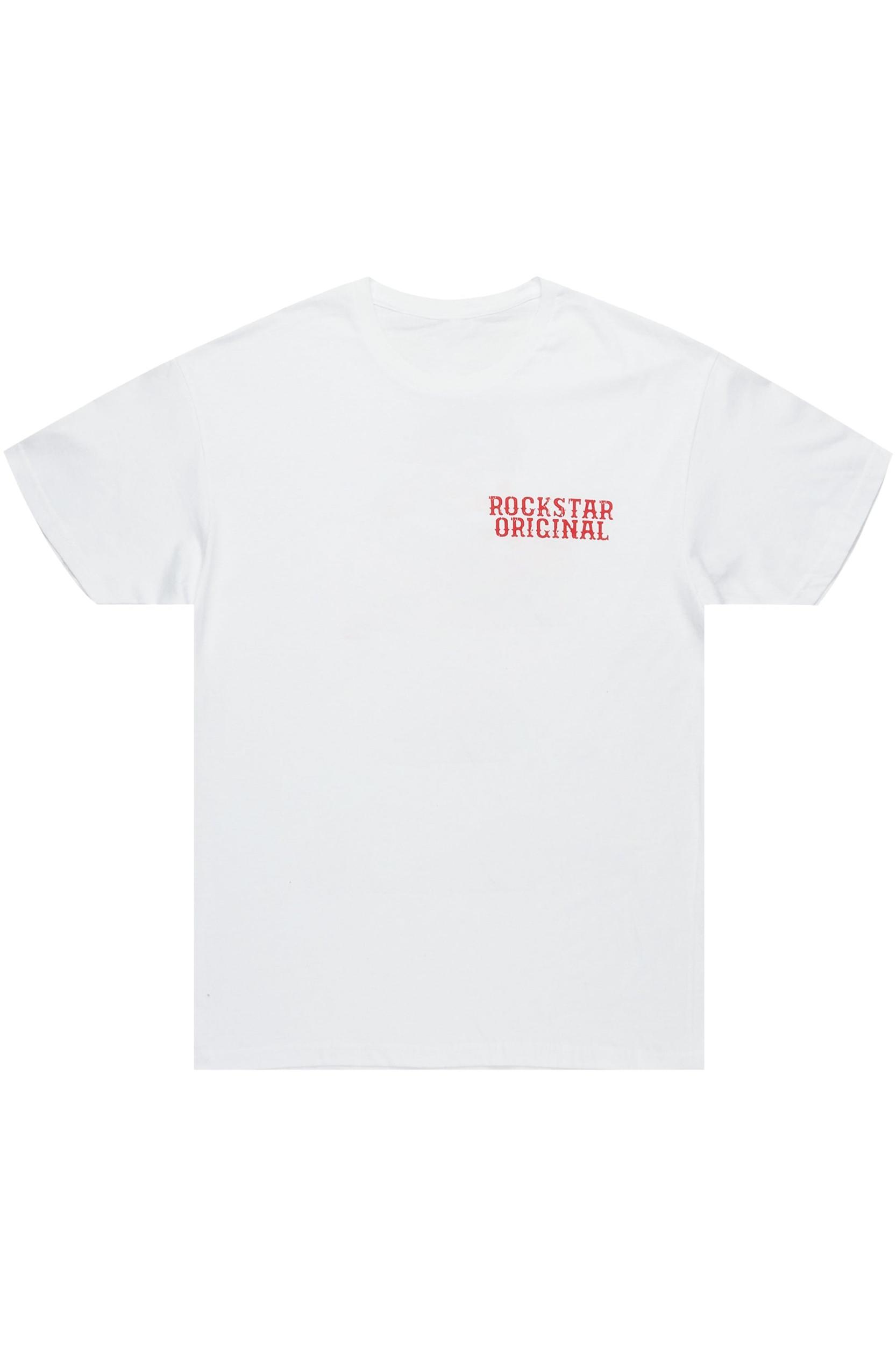 Alayna White/Red Oversized Tee Female Product Image