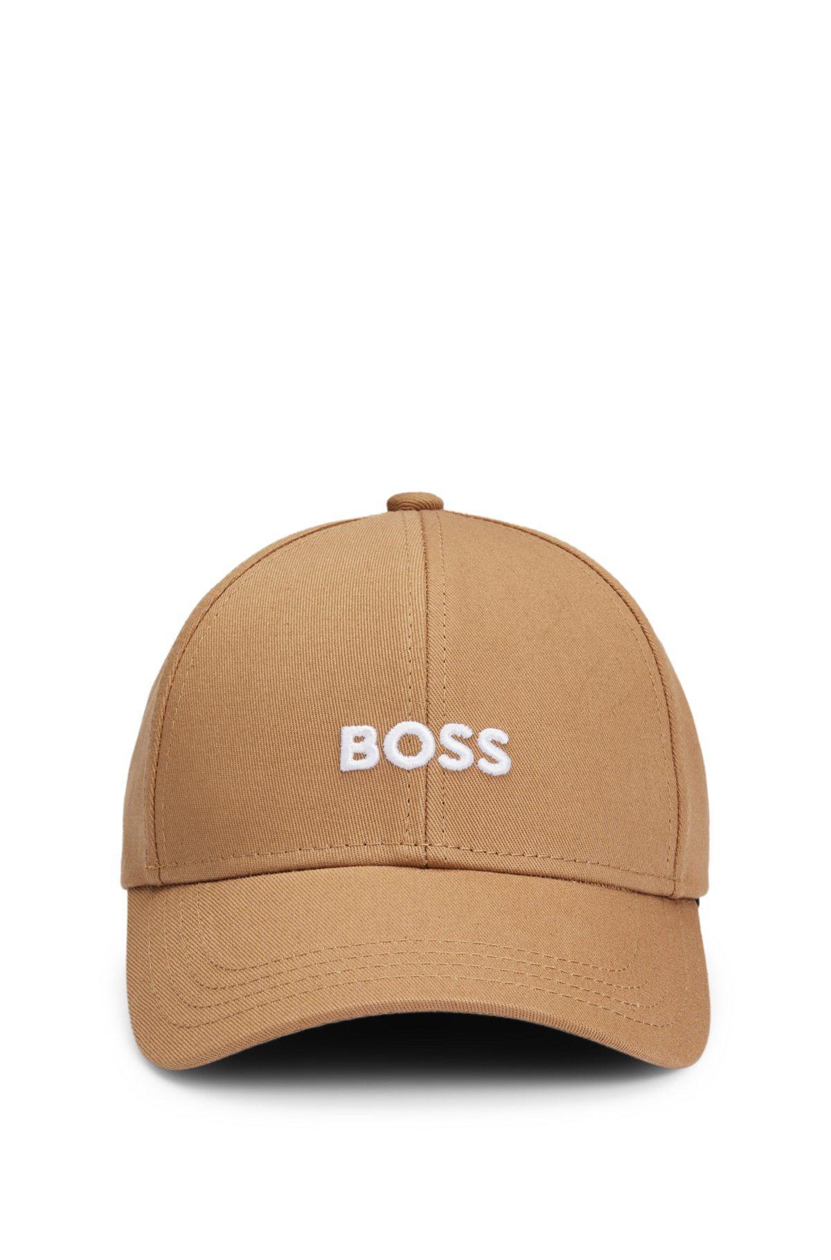 BOSS - Baseball cap in cotton twill with embroidered logo - Beige Product Image