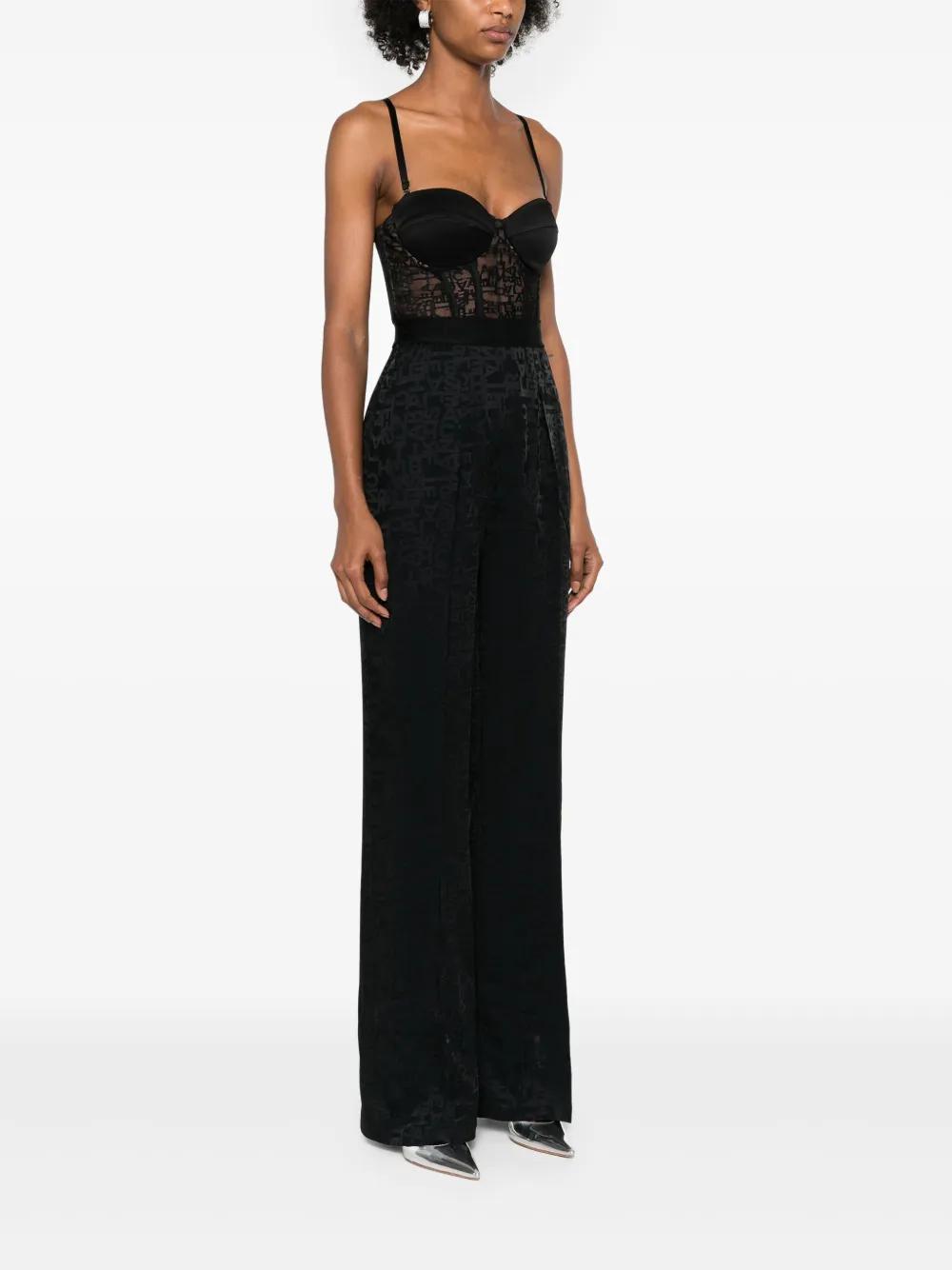 logo-jacquard pleated jumpsuit  Product Image
