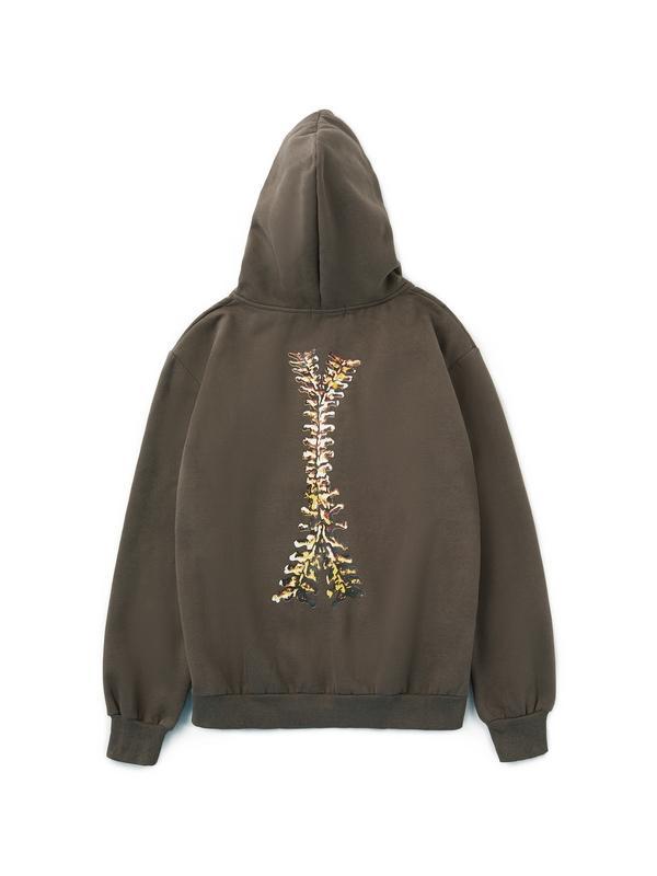 Skeleton Print Loose Hoodie Product Image