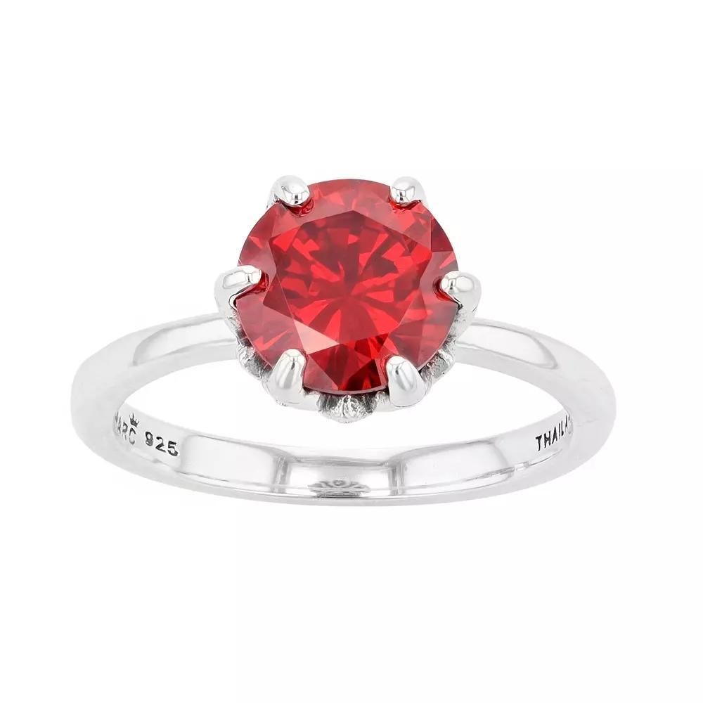 Lavish by TJM Sterling Silver Garnet Cubic Zirconia & Marcasite Ring, Women's, Size: 9 Product Image