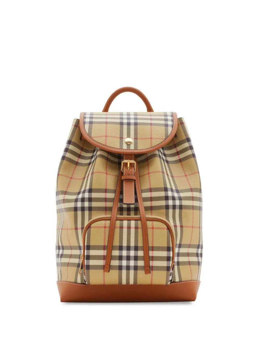 BURBERRY Check Backpack In Beige Product Image