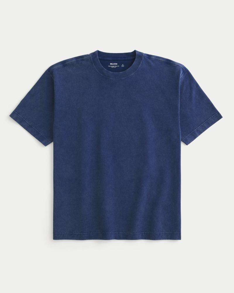 Boxy Heavyweight Washed Cotton Crew T-Shirt Product Image