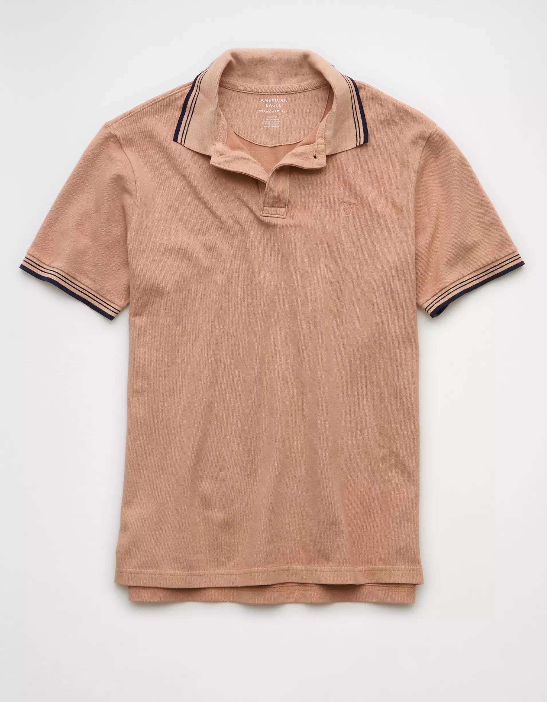 AE Stretch Pique Tipped Polo Shirt Product Image