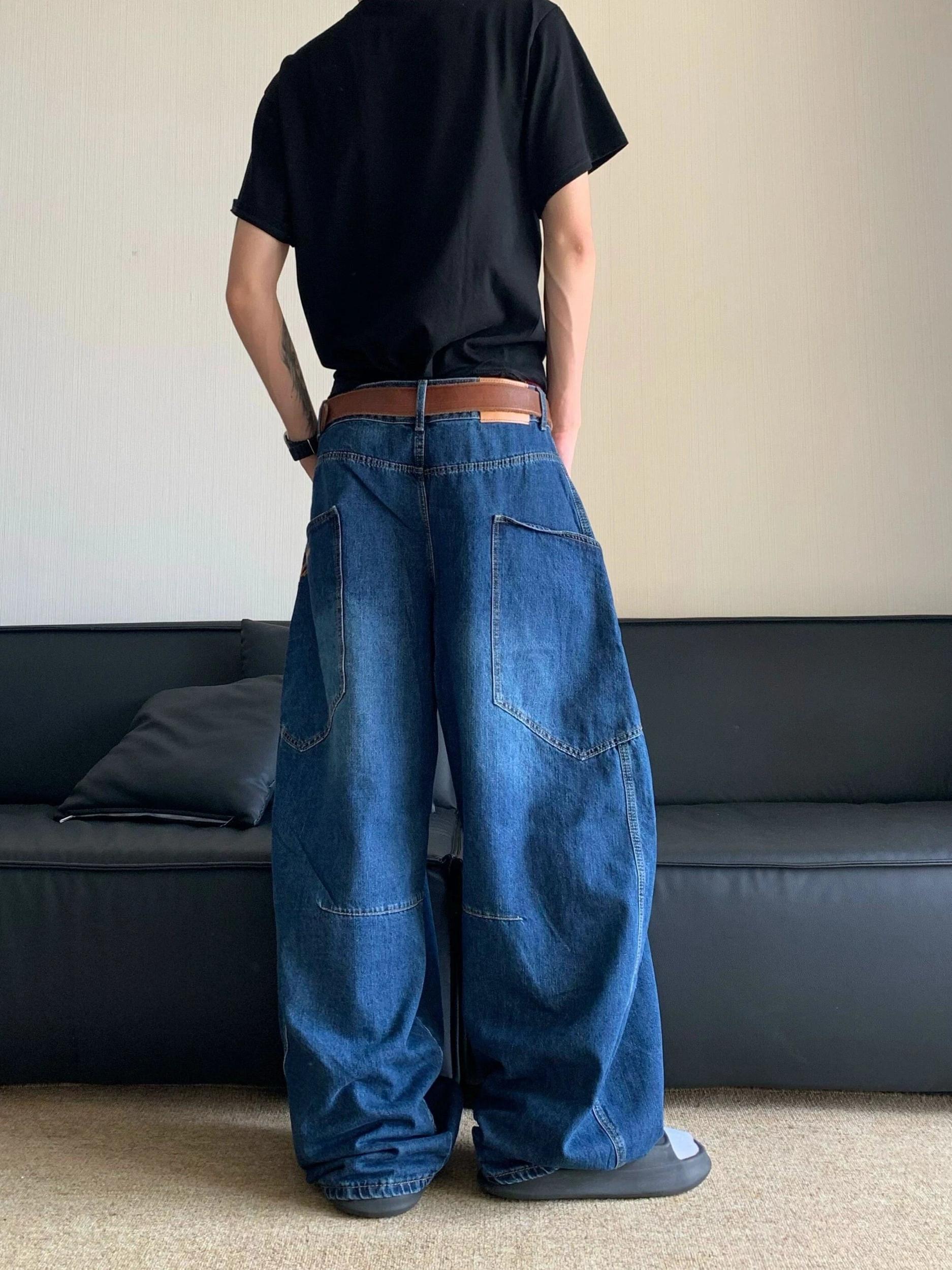 RT No. 18714 NAVY BLUE SCIMITAR JEANS Product Image