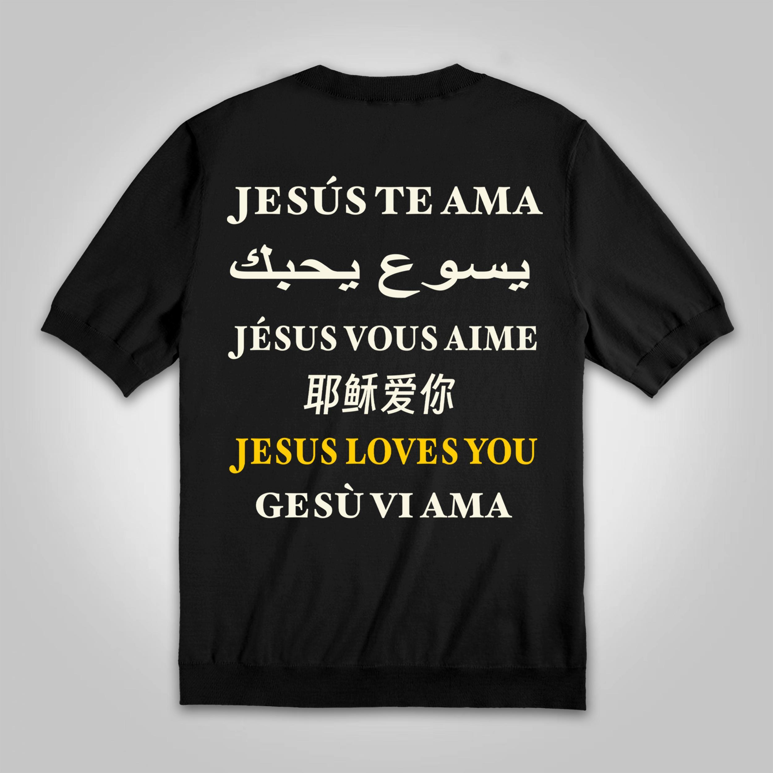 Sopula I Love Jesus. Jesus Loves The World Print Cotton Knitted T-shirt Product Image