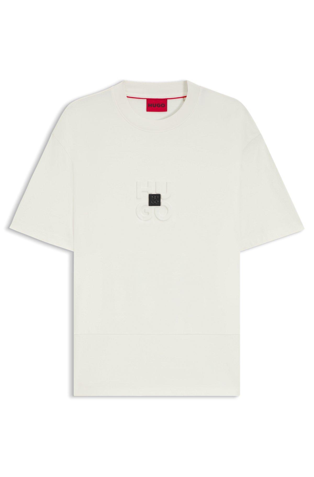 Interlock-cotton T-shirt with stacked logos Product Image