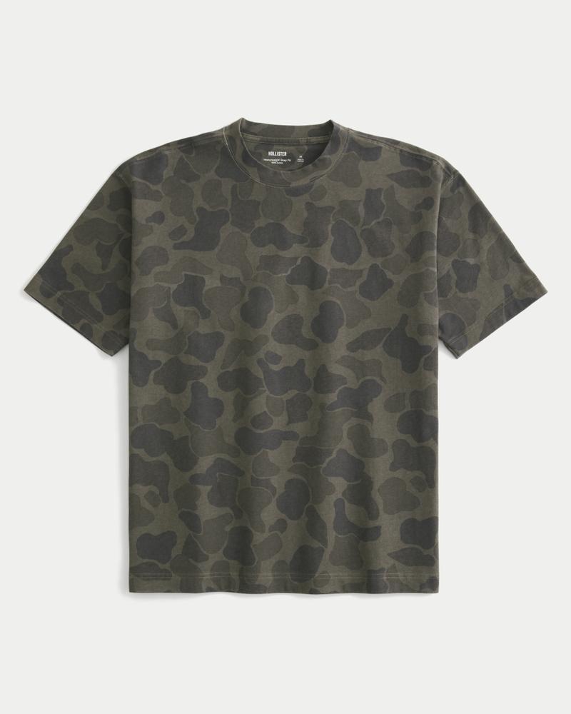Boxy Heavyweight Washed Cotton Crew T-Shirt Product Image