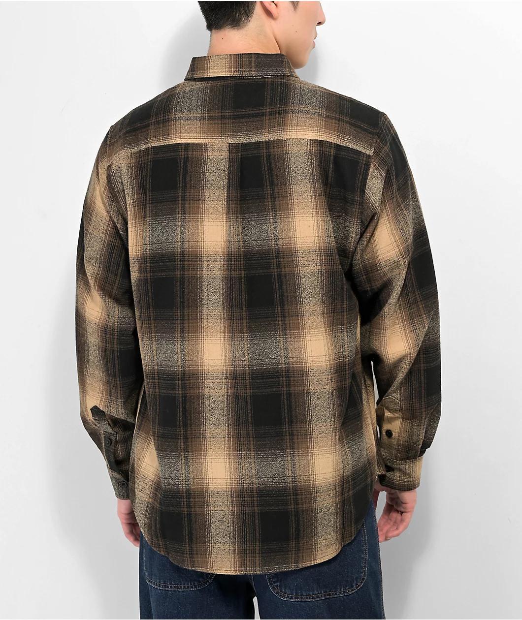 Shaka Wear Brown Plaid Heavyweight Flannel Shirt Product Image