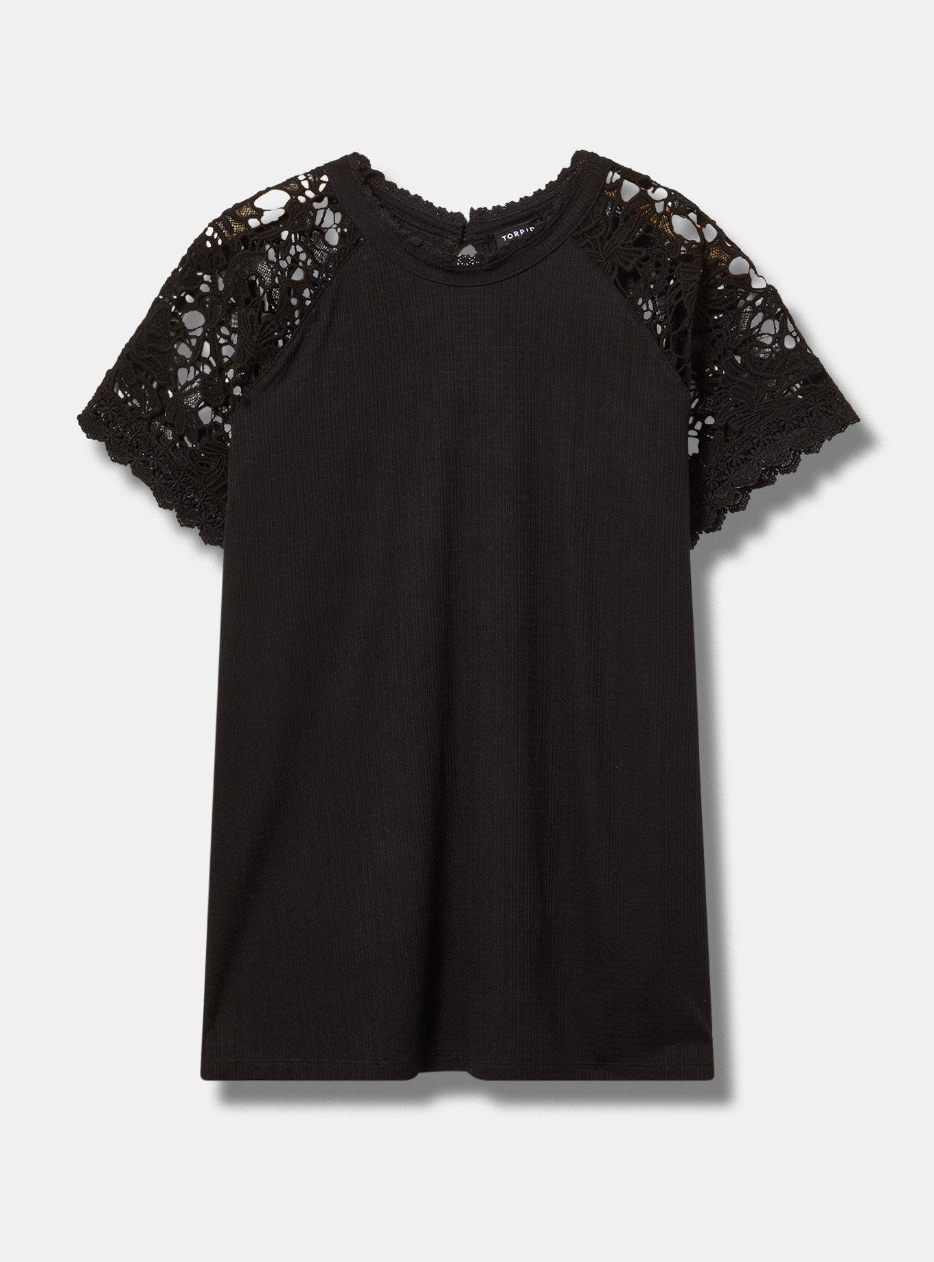 Crochet Raglan Crew Top Product Image