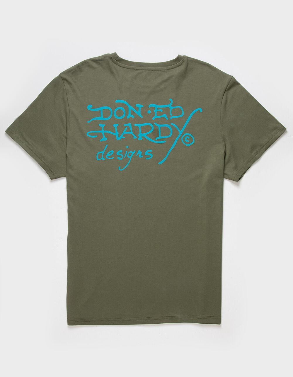 ED HARDY Crouching Panther Mens Tee - OLIVE Product Image