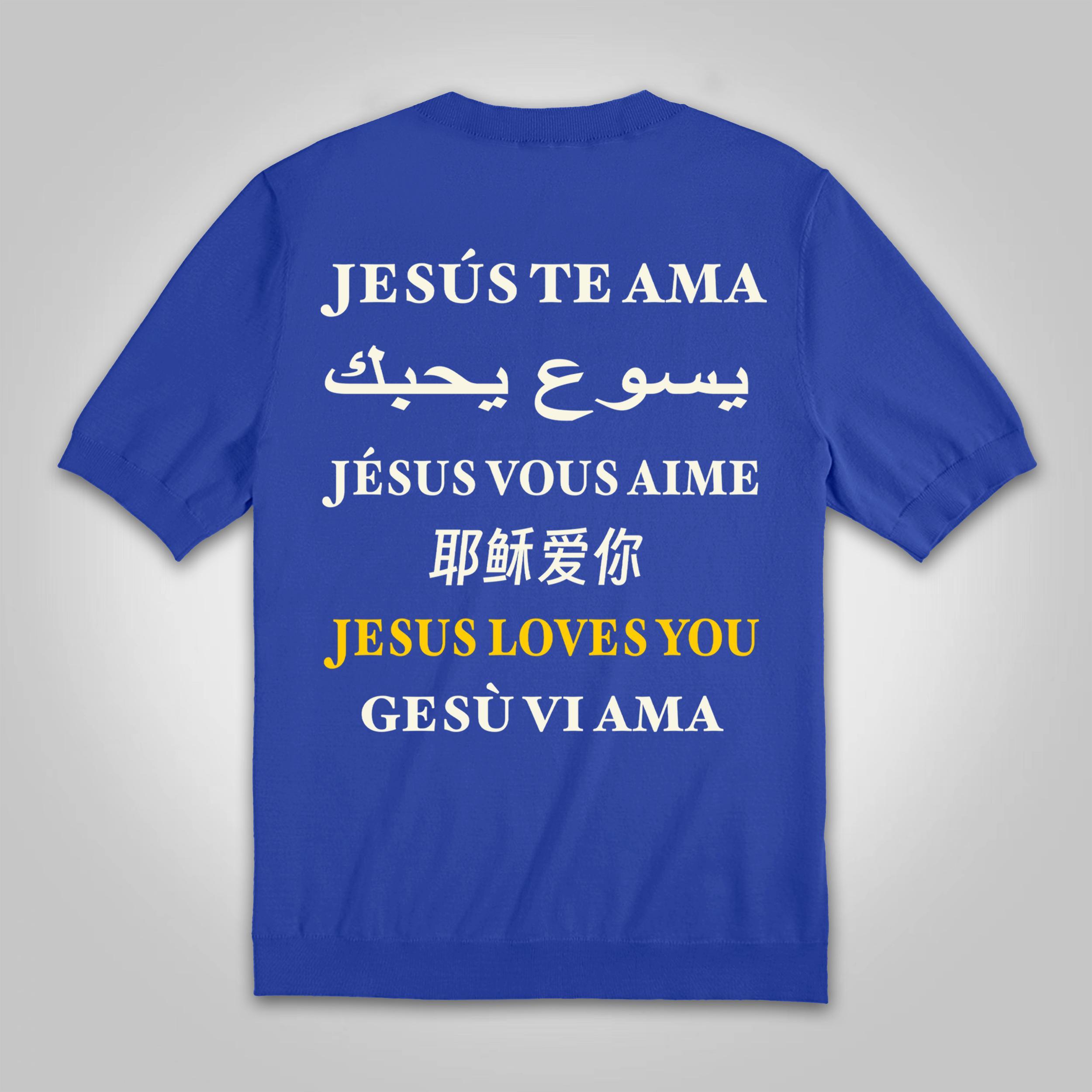 Sopula I Love Jesus. Jesus Loves The World Print Cotton Knitted T-shirt Product Image