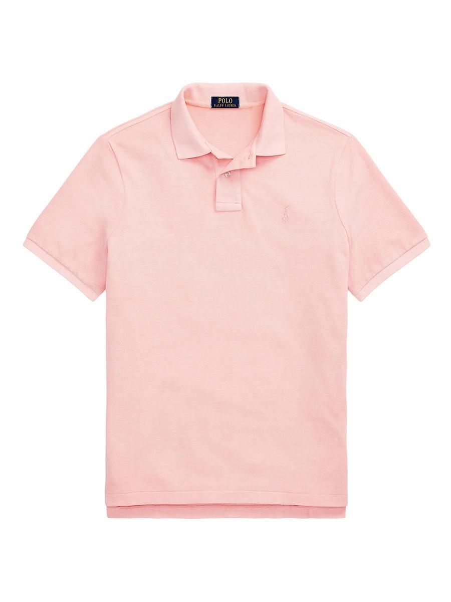 Mens Classic-Fit Mineral-Dyed Mesh Polo Shirt Product Image